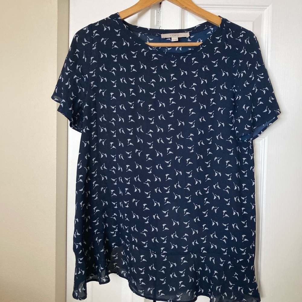 LOFT printed flutter sleeve top